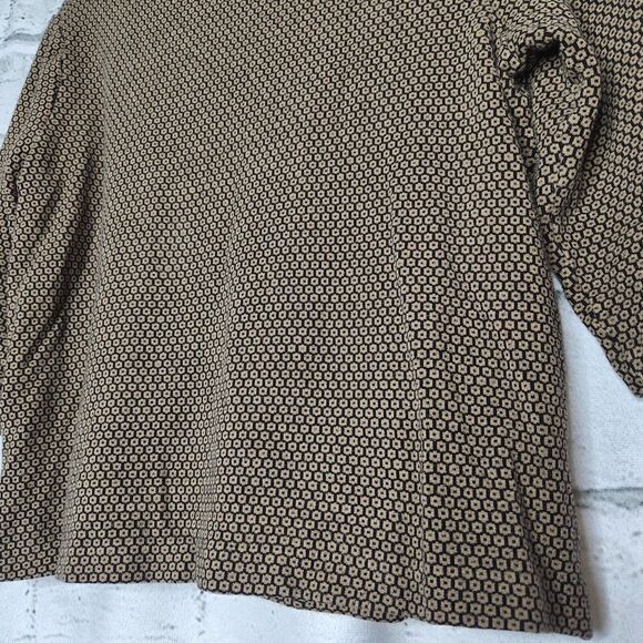 J. Jill Ponte Patterned Brown Black Women's Small Petite 3/4 Sleeve Shirt - Picture 8 of 9